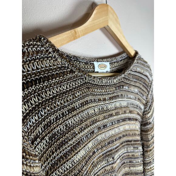 VTG Talbots Women’s Sweater Open Knit 100% Cotton L Hippie Festival Boho Grunge - Picture 2 of 6